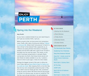 Enjoy Perth Newsletter - 4 September 2014 Spring