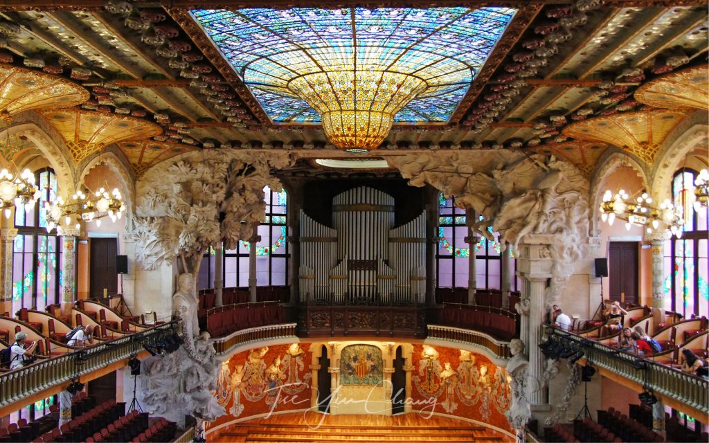 Inside the UNESCO World Heritage Listed Palau de la Música Catalana Concert Hall