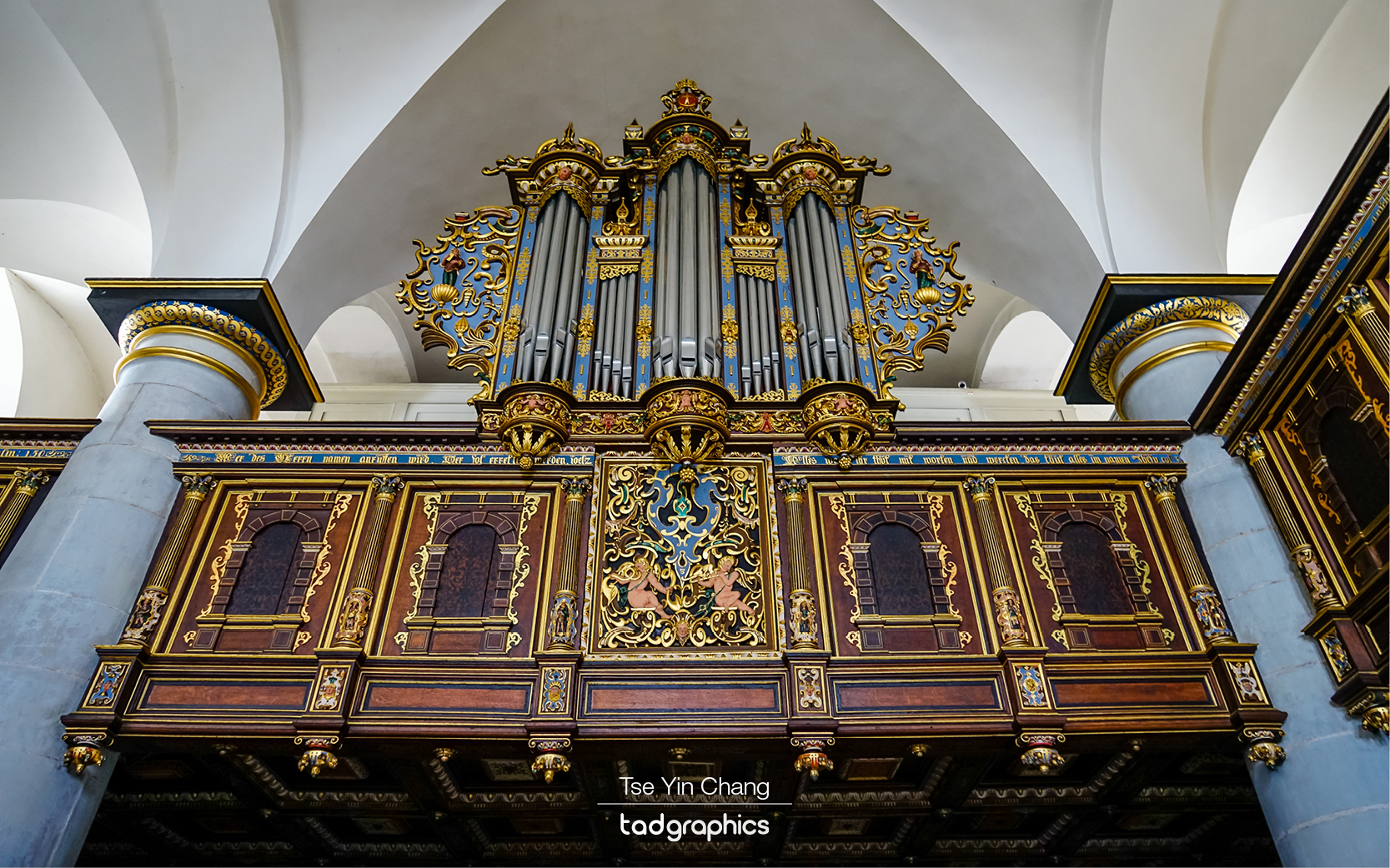 An impressive pipe organ found inside the Chapel in Kronborg Castle