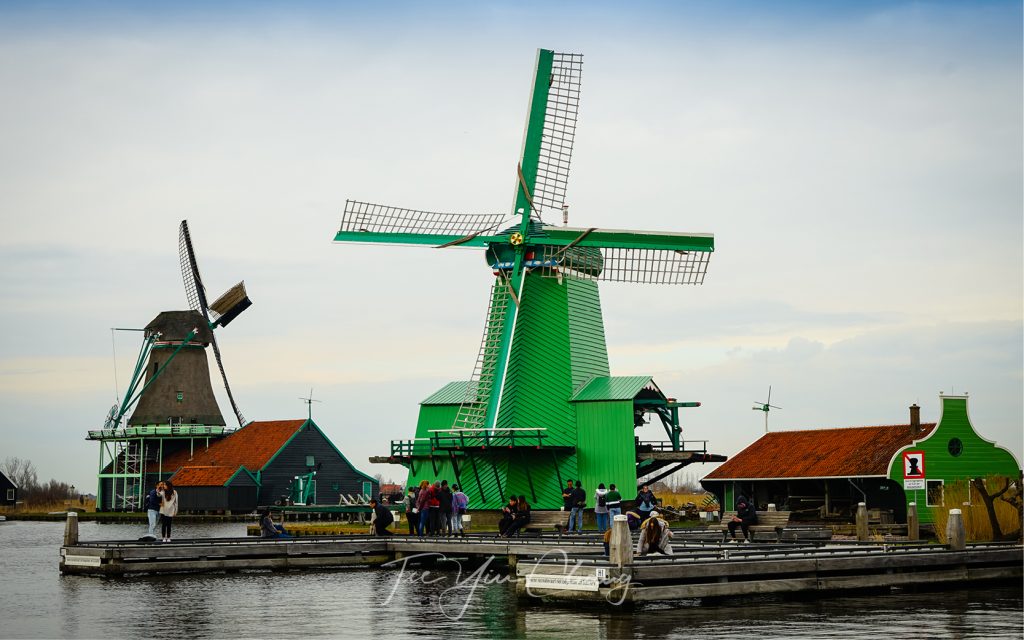 Historic windmills in Zaanse Schans, Zaandam, the Netherlands