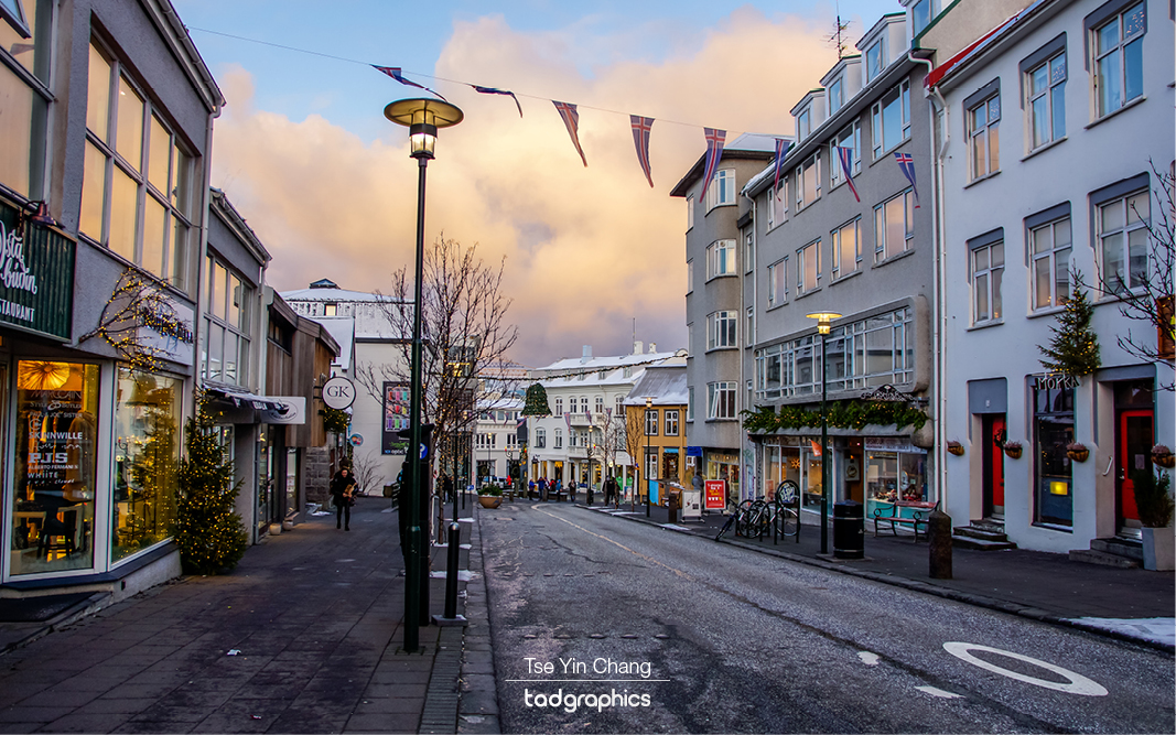 Downtown Reykjavik on Christmas Day