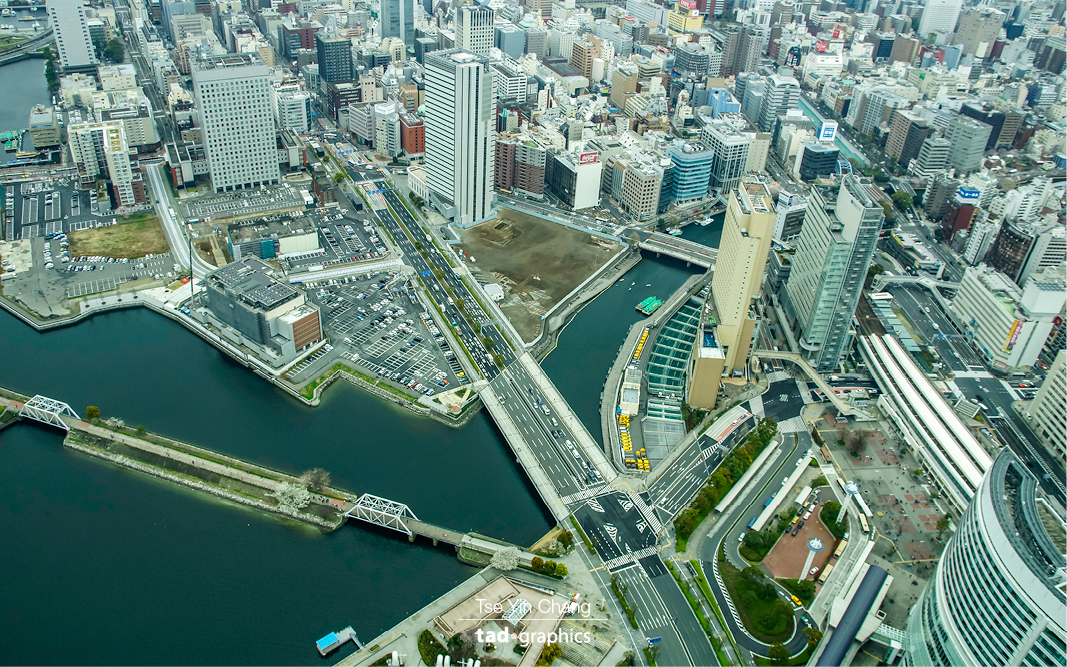 Yokohama taken from Yokohama Landmark Tower is the second largest city on the country
