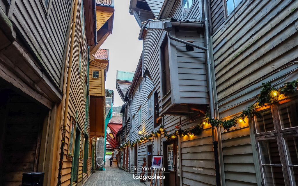 The interior of these colourful wooden buildings in Bryggen is equally impressive