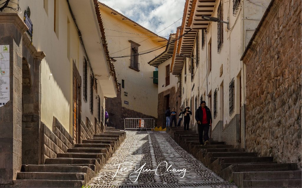Cusco has lots of steep alleys and plazas made from cobble stones