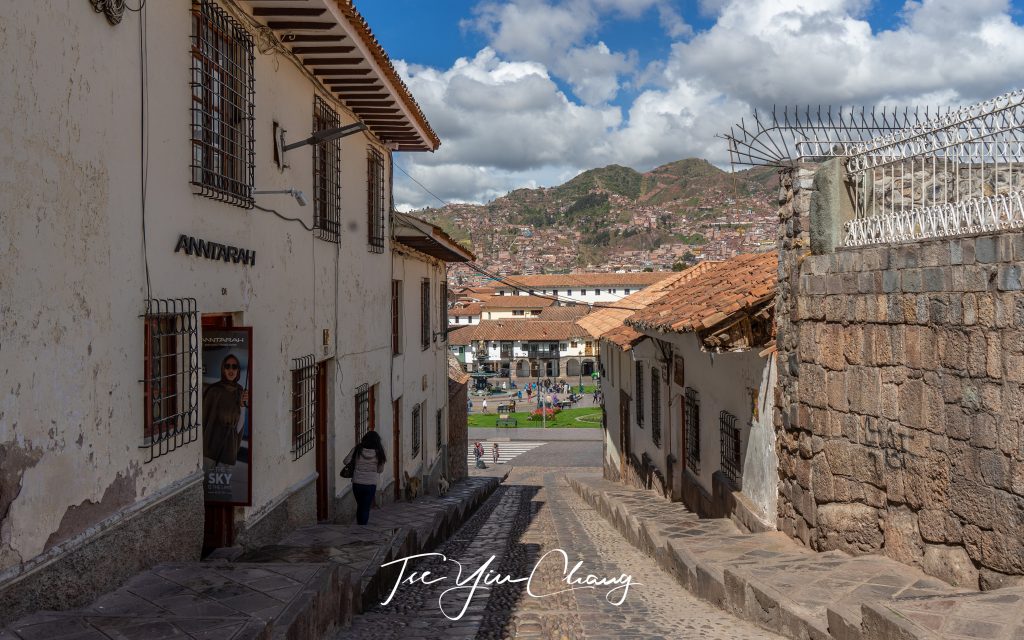 Cobble stoned alleys and plazas in Cusco