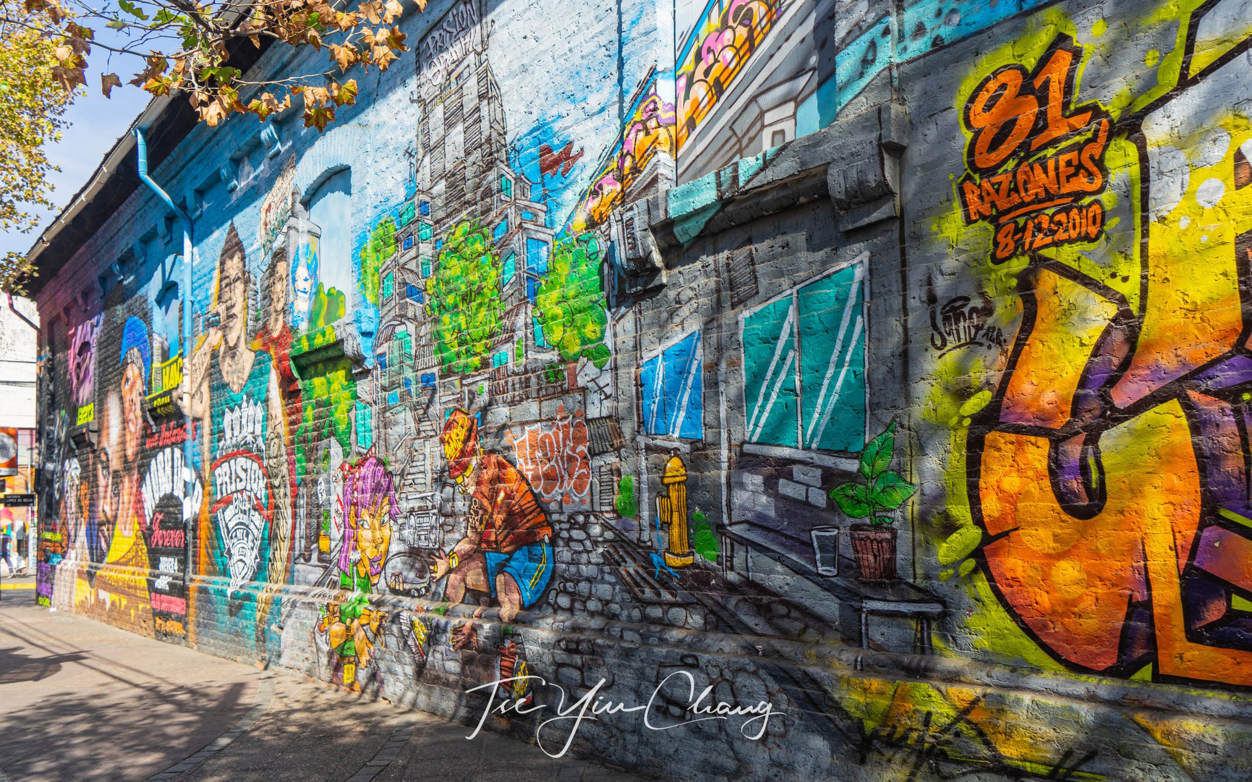Elaborate street art adorns many of Bellavista’s walls